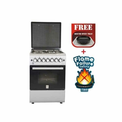 Mika Standing Cooker, 58cm X 58cm, 3 + 1, Electric Oven, Silver MST60PU31SL/HC