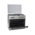 MIKA Standing Cooker, 90cm X 60cm, 5GB, Electric Oven, Half Inox  MST90PU5GHI/2WFO By Mika