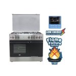 Mika Standing Cooker, 90cm X 60cm, 4 + 1, Electric Oven, With A Gas Compartment, Half Inox - MST90PU41HI/GCW By Mika