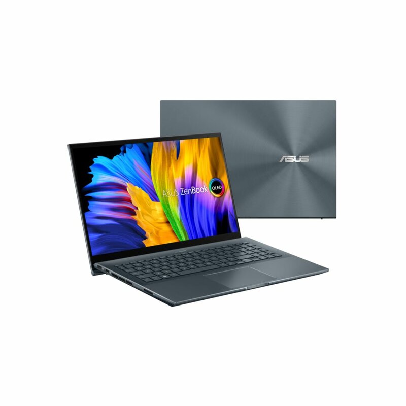 ASUS ZenBook Pro 15.6" FHD Touchscreen Laptop, AMD Ryzen 7 5800H, 16GB RAM, 512GB SSD, Windows 11 Pro, Pine Gray, UM535QE-XH71T by Asus — view 4