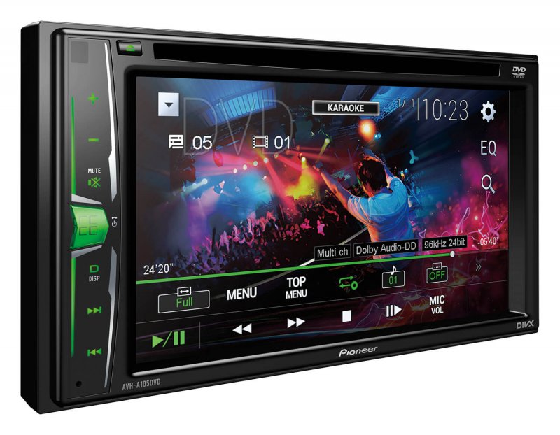 Pioneer AVH-A205BT Double-DIN DVD Multimedia AV Receiver With 6.2" WVGA Touchscreen Display, Built-in Bluetooth®, And Direct Control For IPod/iPhone by Car Radio