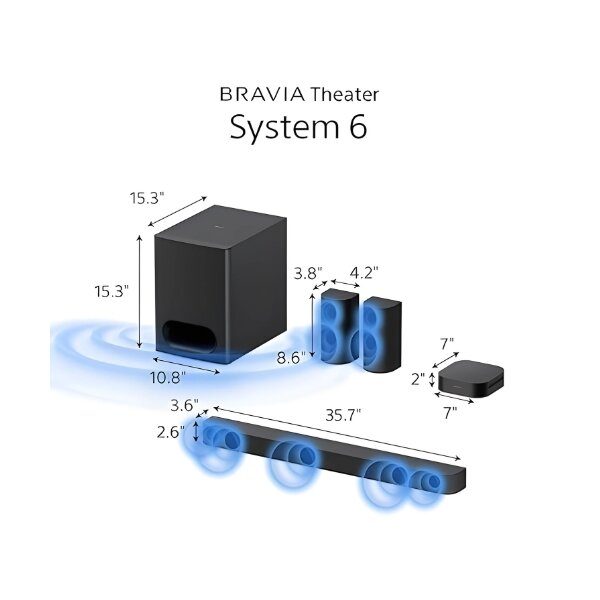 Sony HT-S60 BRAVIA Theatre System 6 – 5.1ch 1000W Home Theatre With Dolby Atmos, DTS:X, Bluetooth 5.3, S-Force PRO, Vertical Surround Engine & BRAVIA Sync In Kenya by Sony — view 3