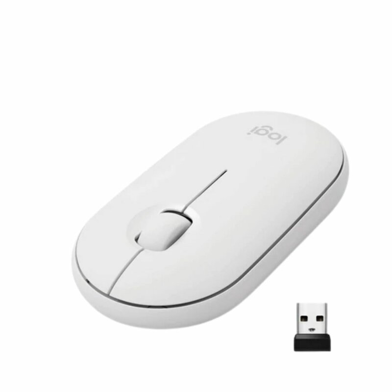 Logitech Pebble M350 Wireless Mouse- White, Blue, Grey, Eucalyptus by Mouse/keyboards — view 3