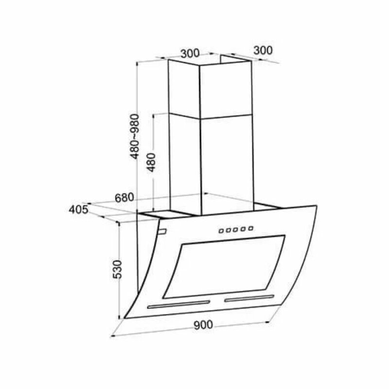 Newmatic H86.9 Kitchen Chimney Hood by Newmatic — view 2