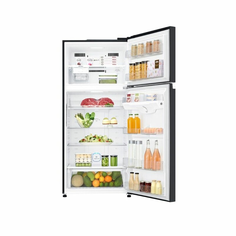 LG GN-C702SGGU 506L Top Freezer Double Door Fridge, Black Glass by LG — view 2