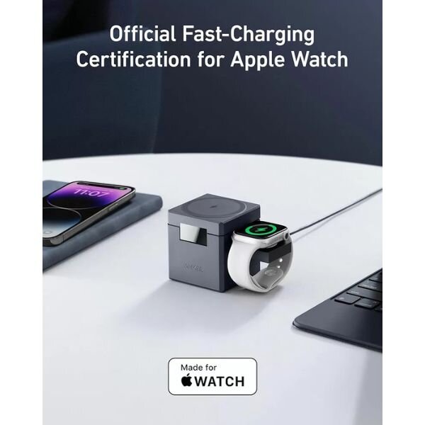 ANKER 3-in-1 Cube With MagSafe – Wireless Charging Station For IPhone, AirPods, And Apple Watch by Anker — view 4