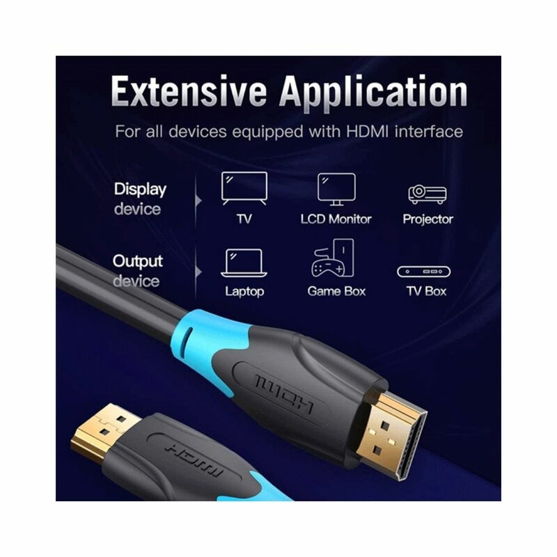 VENTION HDMI CABLE 2METER BLACK – VEN-AACBH by Cables