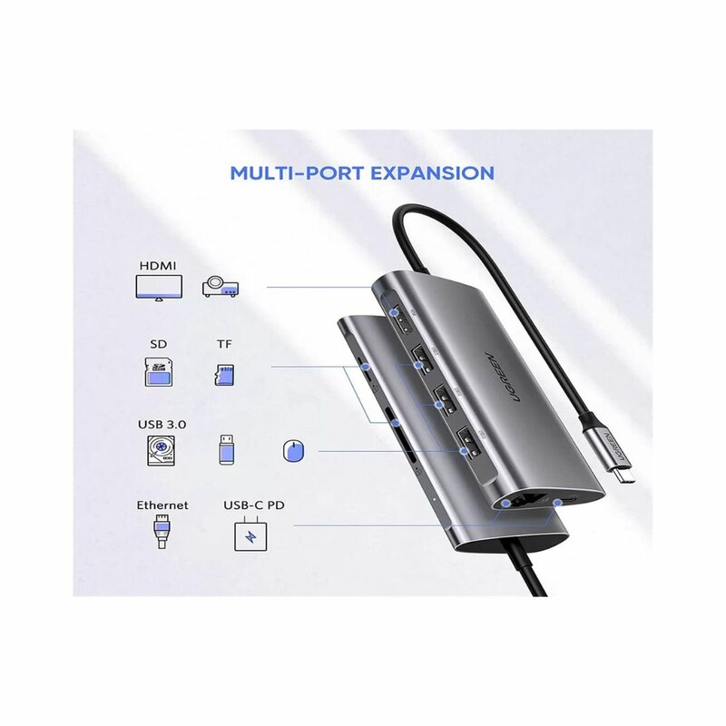 UGREEN USB-C Multifunction Adapter 8 In 1 - CM121 by Hubs/Cables — view 2