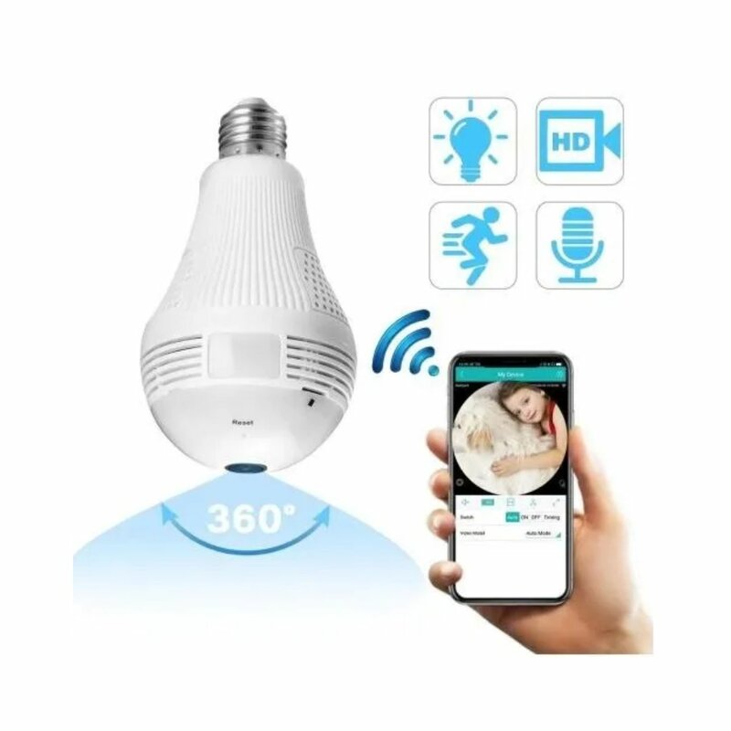Bulb WiFi CCTV Nanny Camera 360 Degree 1080P by Other