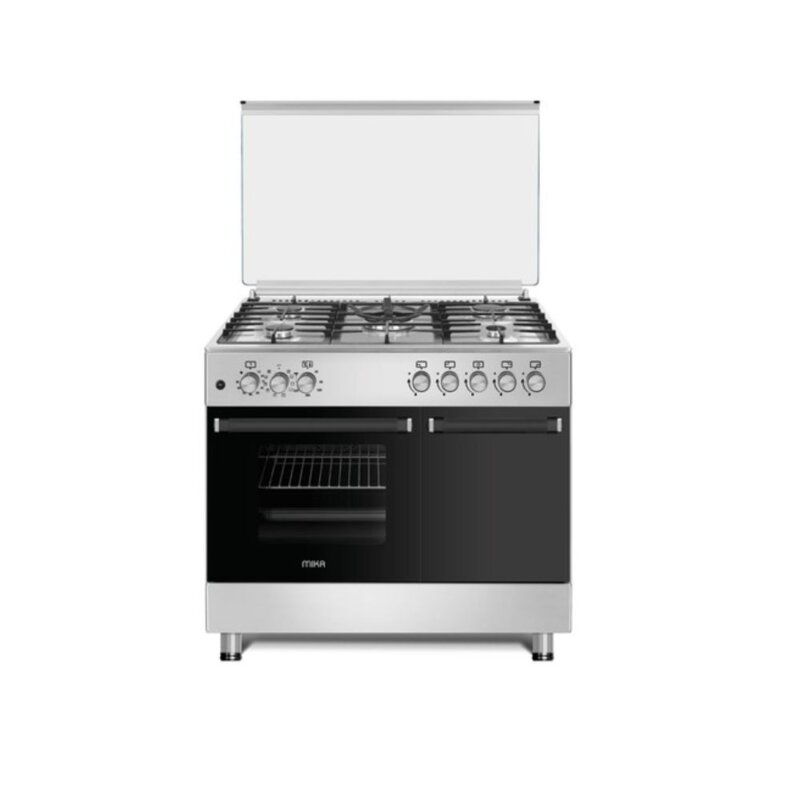 MIKA 90cm × 60cm Dual Fuel Standing Cooker 5 Gas Burners MST905G2WEG10HI by Mika