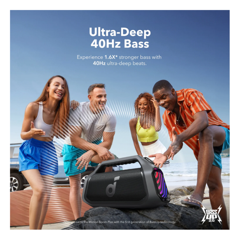 Anker Boom 2 Plus Waterproof Bluetooth Speaker, 140W Power, 24H Playtime, BassUp™ 2.0 – Perfect For Outdoor Adventures by Anker — view 4