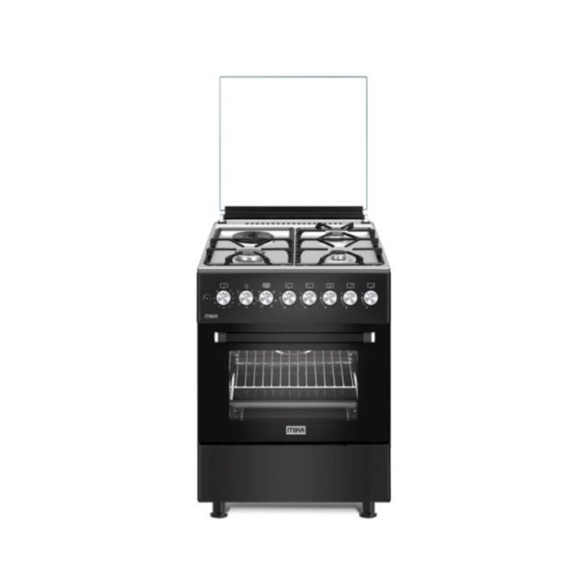 MIKA Standing Cooker 60cm X 60cm S.S Hob Matt Black MST6231E6BX by Mika