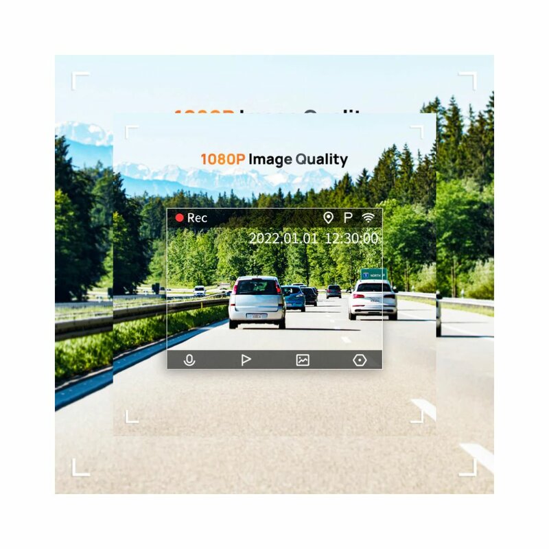 70mai Dash Cam Lite, 1080P Full HD, Smart Dash Camera by Other — view 3