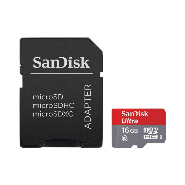SanDisk MicroSDHC 16GB  + SD Adapter by Sandisk