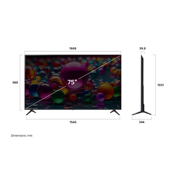 LG 75 Inch UHD 4K Smart TV HDR10 AI WebOS25 – 75UA80 by LG — view 2