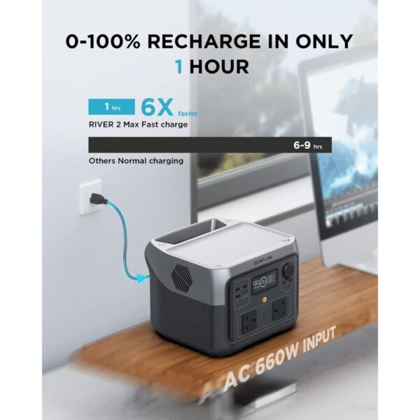 EcoFlow River 2 Max ZMR610-B-UK Portable Power Station by Ecoflow — view 2