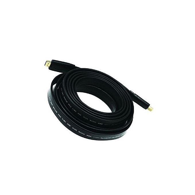 HDMI New Flat HDMI Cable - 5 Meter - Black by Cables