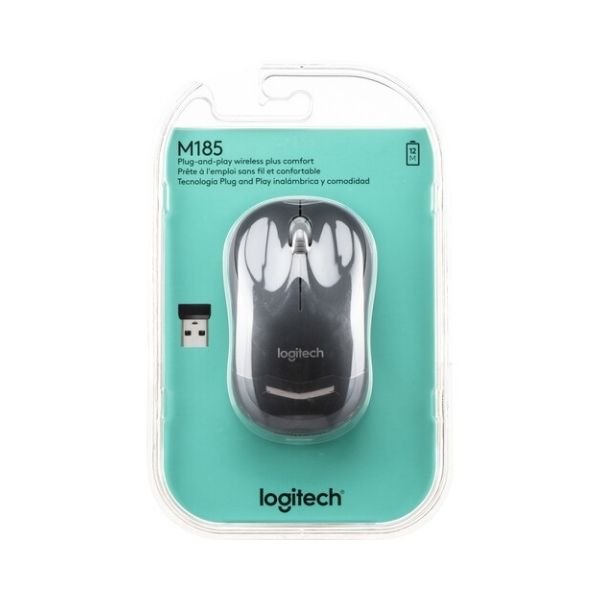 Logitech Wireless Mouse M185  Grey/Blue/Red by Logitech — view 3