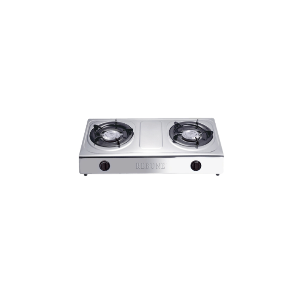 Rebune RE-4-055: 2 Burner Gas Stove Stainless Steel (Silver) by Other