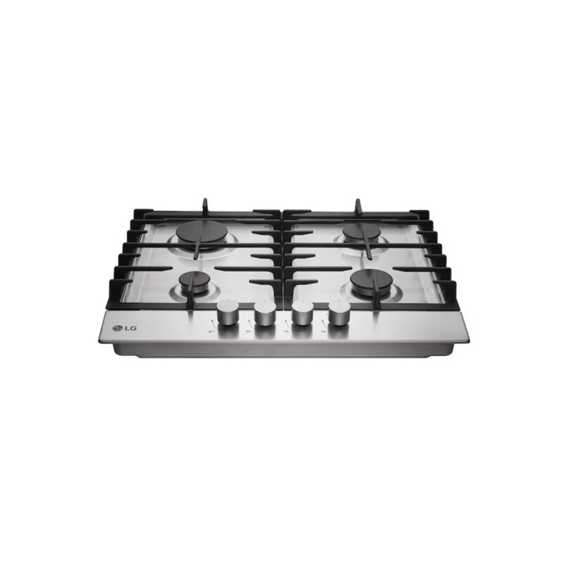 LG 60cm Built-in 4 Burner Gas Cooktop Stainless Steel HU641BBG by LG