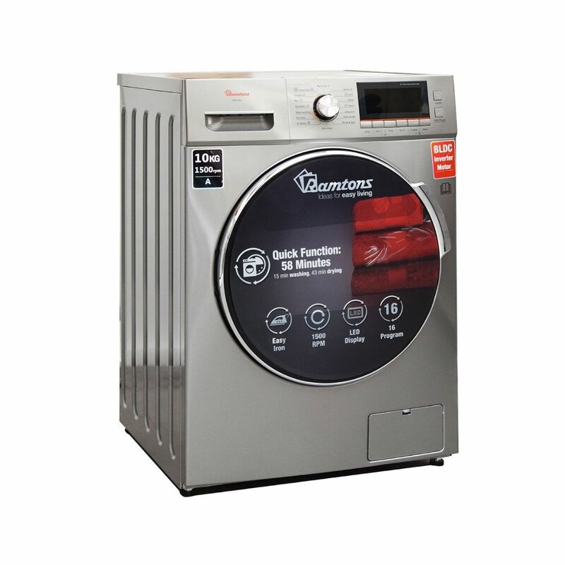 RAMTONS FRONT LOAD FULLY AUTOMATIC 10KG WASHER, 6KG DRYER, SILVER + FREE PERSIL GEL- RW/160 by Ramtons — view 2