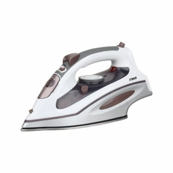 Mika Steam Iron, Ceramic Soleplate, White, Brown & Silver MIST312C by Mika