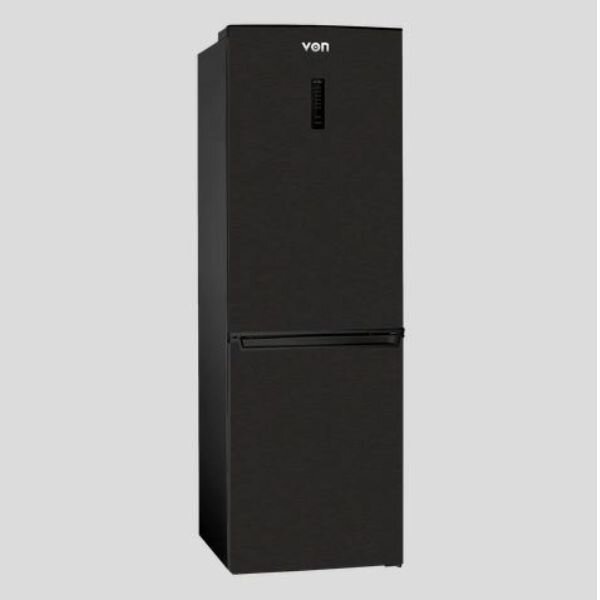 Von VRB-327NVAK Bottom Mount Fridge, No Frost 327L - Black Inox by Other