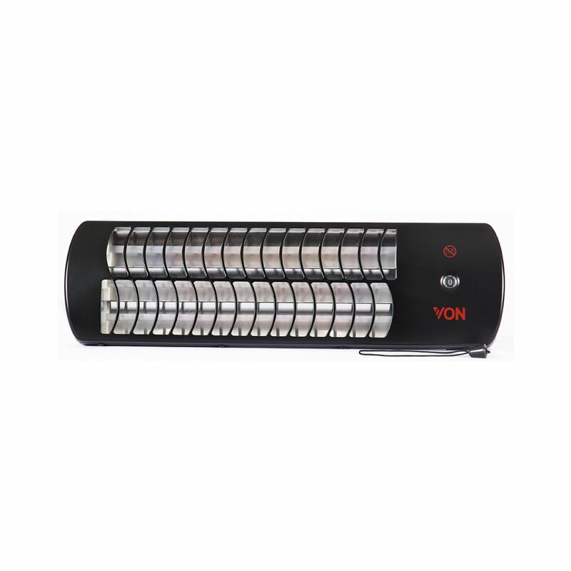 Von VSHJ18QK Quartz Heater, Wall Mountable, 1800W - Black by Heaters