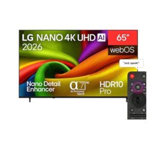 LG 65 Inch NANO 4K AI NU84 Smart TV 65NU840B6LA – AI Picture Quality And Smart Entertainment