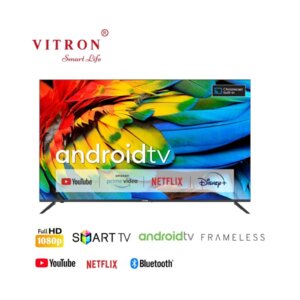 Vitron 43-Inch Smart Android TV Full HD, Black (2025 Model) – Bluetooth Enabled, Model Number: HTC4388FS