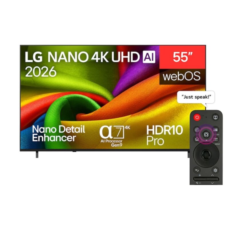 LG 55 Inch NANO 4K AI NU84 Smart TV 55NU840B6LA – AI-Powered 4K Entertainment by LG