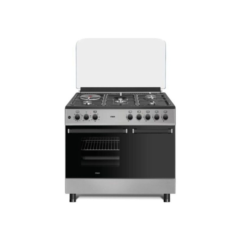 MIKA 90cm X 60cm Standing Cooker Mirror Black Hob MST9041WEG4SB by Mika