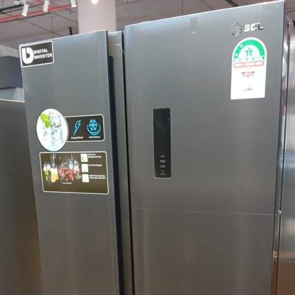 SCL 520L Side-by-Side Fridge  Stainless Steel, Energy Efficient, Multi-Function Cooling, No Frost Technology, Model Number SBS520ECDS by SCL — view 3