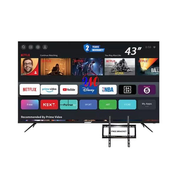 Vision Plus 43 Inch 4K Frameless Smart TV V+ OS – VP8843KV by Vision