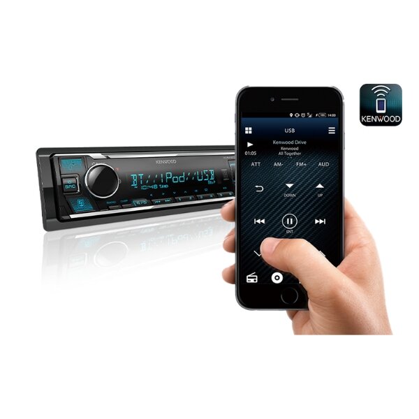 Kenwood KMM-BT408 - 1-DIN Car Stereo, Bluetooth, USB Media Playback by Kenwood — view 5