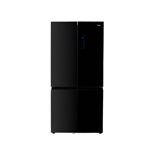 MIKA 592L 4 Door No Frost Fridge Black Glass MRNF4D592GBV by Mika