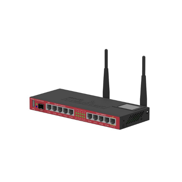 2.4GHz AP, 5x Ethernet, 5x Gigabit Ethernet, SFP Cage, USB, LCD, PoE Output On Eth10, 600MHz CPU, 128MB RAM by Other