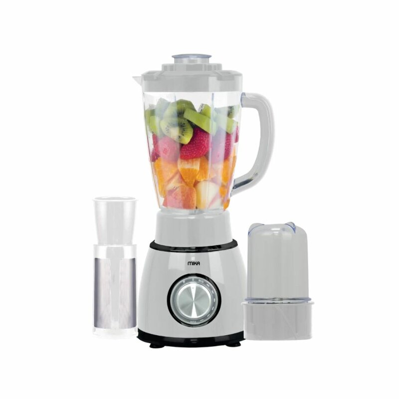 MIKA Blender, 1.5L, 2 In 1, With Grinder & SS Filter MBLR503WB by Mika