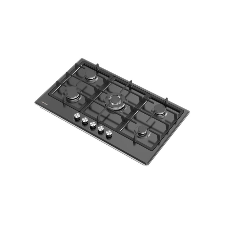 Midea 90cm 5 Burner Gas Hob Black Glass MG90GQ095AL1B-BS by Midea — view 2