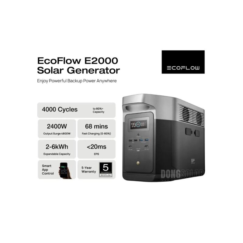 EcoFlow E2000 2048Wh 2400W Portable Power Station EFE2000-UK by Ecoflow — view 3