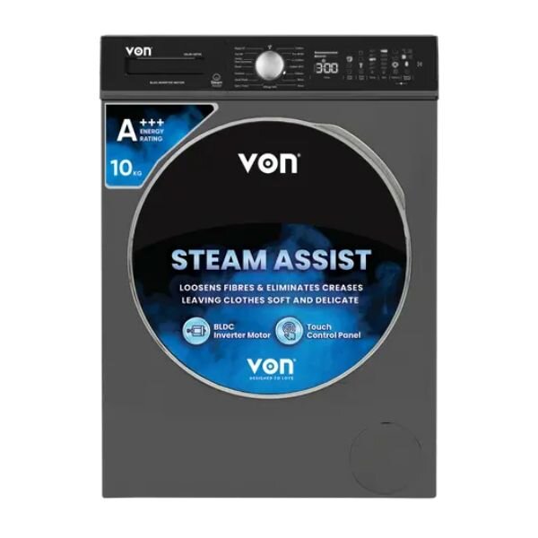 Von VWM-10FDDTX Front Load Direct Drive Motor Washing Machine, Inox - 10KG by Other