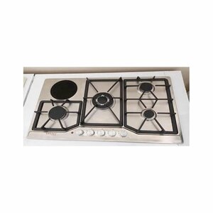 Legacy 90cm By 60cm, 4 Gas Jet Burners (1 Wok) + 1 Induction Plate Hob, Silver