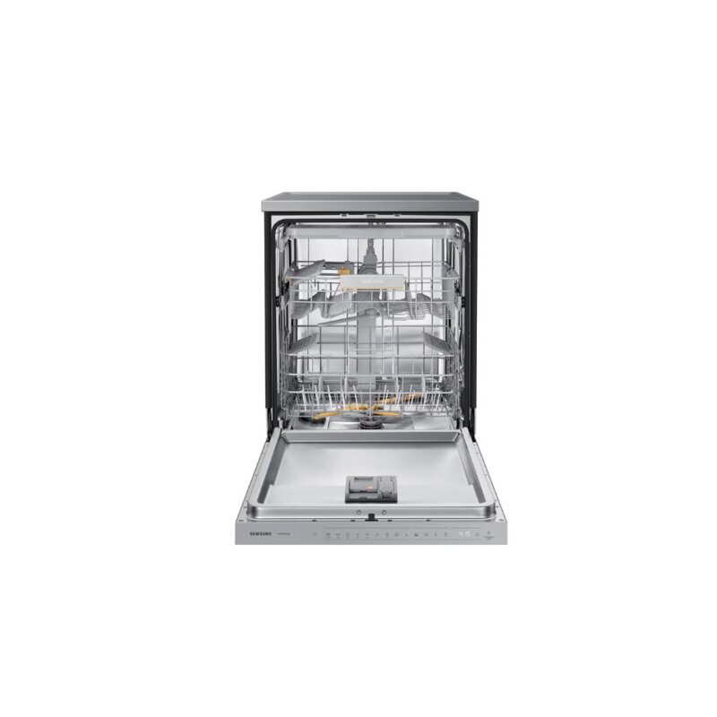 Samsung 14 Place Setting Freestanding Dishwasher – Silver, Auto Door Open Dry, 42dBA Noise Level , DW60BG750FSL by Samsung — view 2
