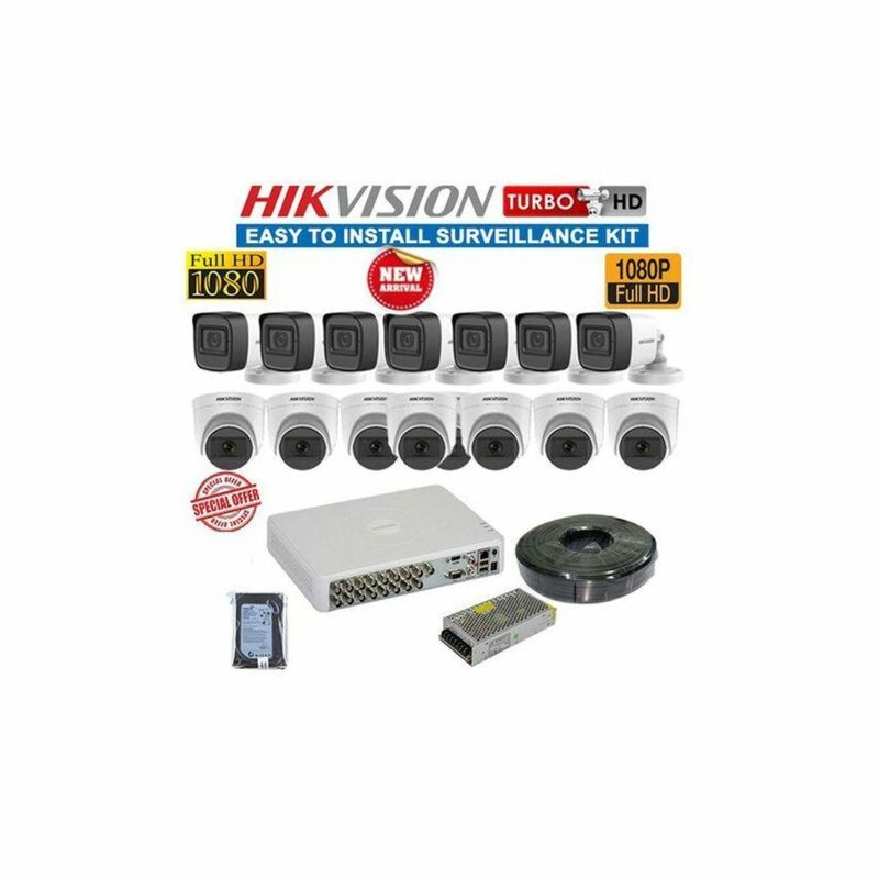 Hikvision 16 HD 2MP CCTV Cameras Complete System Package-(With 4TB HDD +400M Cable + 16 Channel DVR + 5M HDMI Cable) by Hikvision — view 2