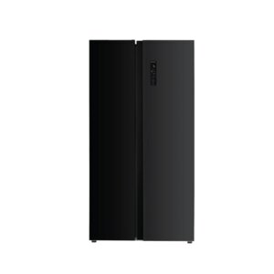 MIKA 595L Side By Side No Frost Fridge Black Glass MRNF2D595GBV