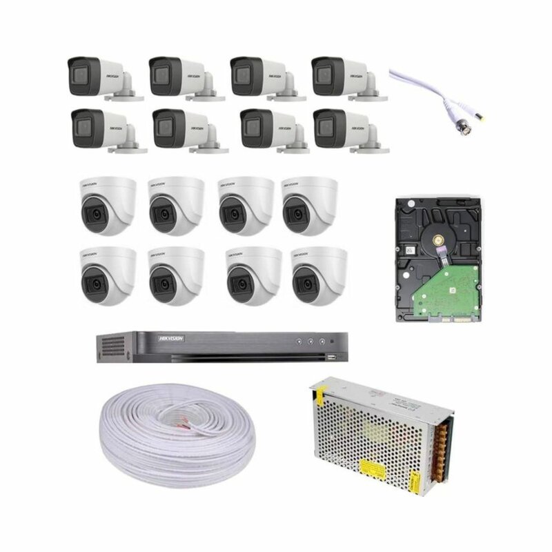 Hikvision 16 HD 2MP CCTV Cameras Complete System Package-(With 4TB HDD +400M Cable + 16 Channel DVR + 5M HDMI Cable) by Hikvision