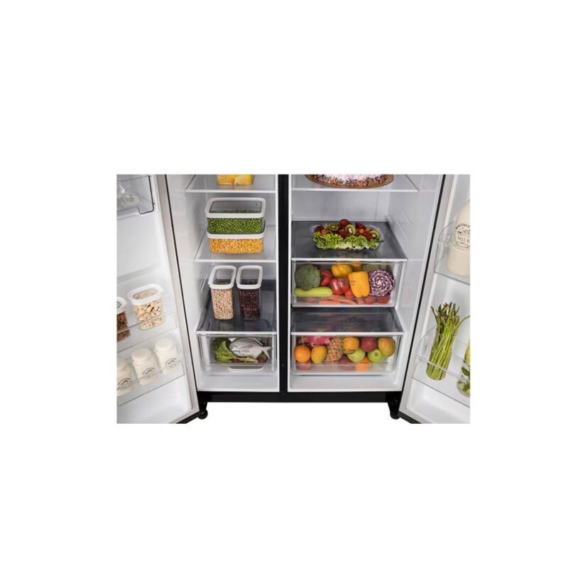 LG 664L Side-by-Side Refrigerator GC-B257KQJW -No Frost, Smart Inverter, Black Steel by LG — view 4