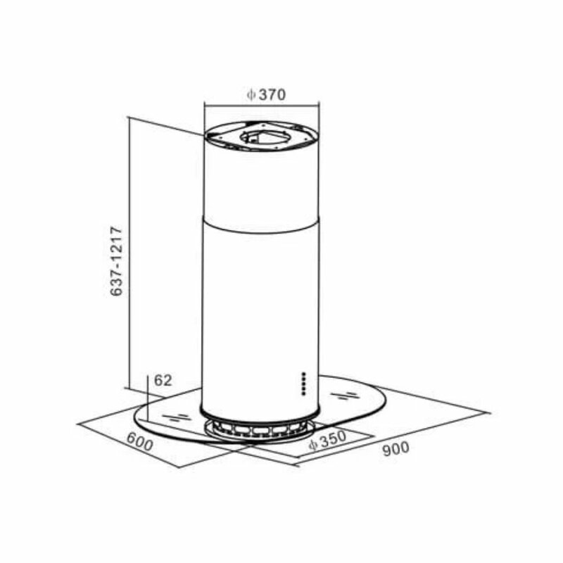 Newmatic H98.9M Island Chimney Hood by Newmatic — view 2