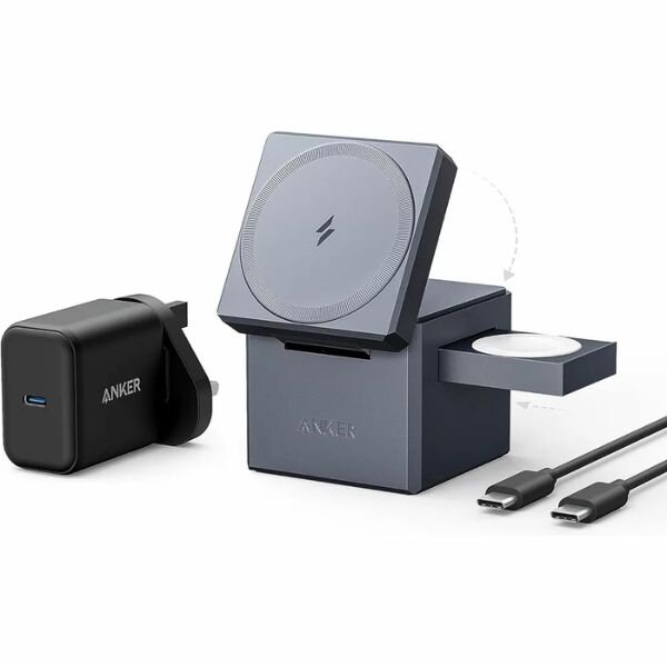 ANKER 3-in-1 Cube With MagSafe – Wireless Charging Station For IPhone, AirPods, And Apple Watch by Anker