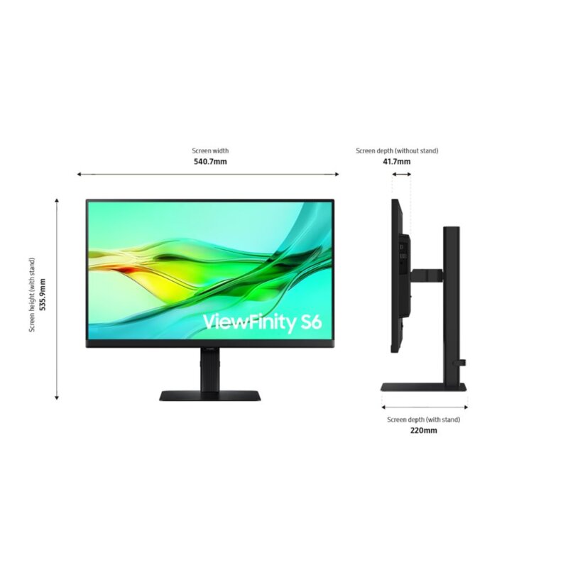 Samsung 24 Inch QHD 100Hz IPS Monitor LS24D600EAUXUE by Samsung — view 3